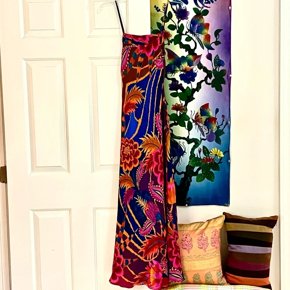 🌺🎉HP🎉🌺 NWT Farm Rio Vintage Wave Multicolor Sleeveless Maxi Dress - Picture 14 of 16